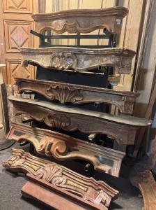 CHM888 - N. 6 Antique Piedmontese red fireplaces, 18th century, different sizes from 124 to 171 cm