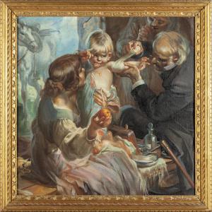 Mattia Traverso (Genua 1885-1956) Ganz viele Aua, Öl auf Leinwand