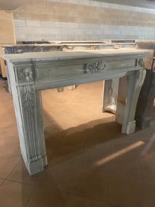 Carrara white fireplace Louis XVI 155 × 42x 110 H