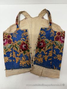 Su cossu, antico e raro corpetto fine 800 in broccato realizzato a telaio del costume tradizionale femminile sardo