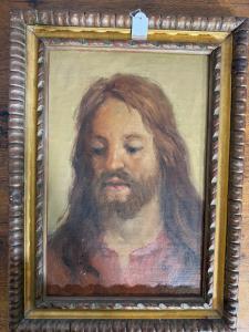 Antikes Ölgemälde von Jesus, 1950/60 von Francesco Filosa Castellammare di Stabia, 37x27 cm