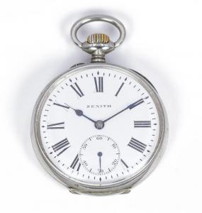 Zenith steel pocket watch, early 1900s