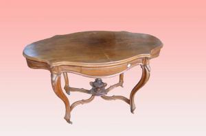Tavolo da salotto francese stile Luigi Filippo del 1800 in palissandro 