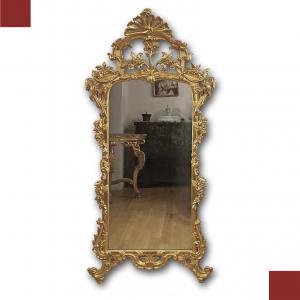 LOUIS XV GOLD-PLATED MIRROR, MID-18TH CENTURY
