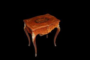 Richly inlaid Louis XV style toilet from the 1800s