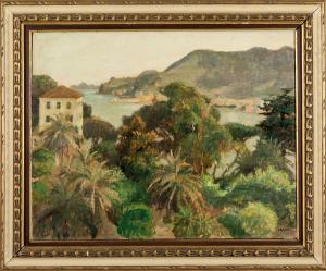 Carlo Prada, View of Rapallo, oil on canvas