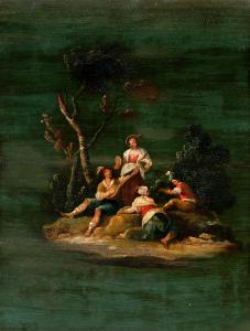 Pintor veneziano (século XVIII) - Cena de festa campestre.