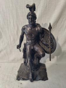 Valoroso guerriero in bronzo - H 45 cm