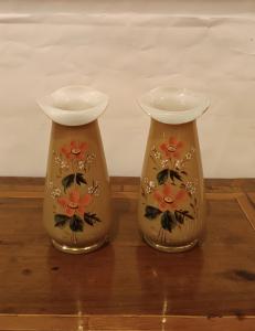 COPPIA DI VASI IN OPALINA LIBERTY SECONDA META' XIX SECOLO