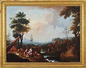 Domenico Pecchio Landscapes with figures - SOLD