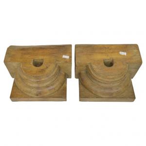 Paar halbe Holzkapitelle - M/740 -