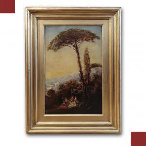 PINTURA DE PAISAGEM COM FIGURAS DO FINAL DO SÉCULO XVIII