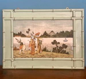 Large painted ceramic, dated 1862