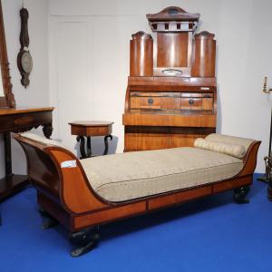 Dormeuse Biedermeier em mogno e bétula