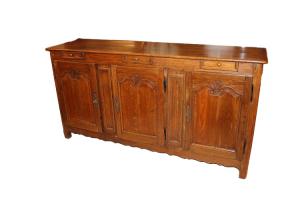 Credenza francese del 1700 stile Provenzale in legno di rovere con intagli