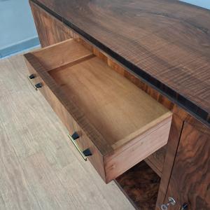 Piccola credenza art deco in noce bionda fiammata originale anno 1930-40 - Foto 9