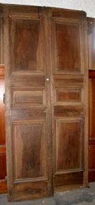 pts493 n. 3 doppelte Nussbaumtüren, beidseitig, Maße 125 x H 270 cm