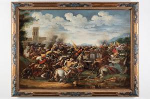 Scena di battaglia tra turchi e cristiani