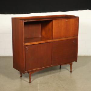 Criadão Vintage Folheado Portas Deslizantes Design Teak Anos 60 Itália