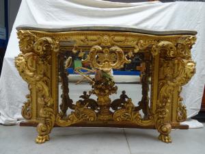 Importante consolle in gesso e legno dorato Piemonte primi 1800 Torino