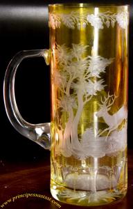 Nordböhmen, Sudetenland um 1830. Seltener Bierkrug aus der Biedermeierzeit