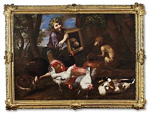Tommaso Salini - Shepherd with monkey at the mirror - SOLD