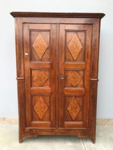 Charming Cherry Wardrobe with inlaid panels - Restored (work in progress)_car 2269