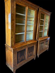 Pair of important inlaid cabinets