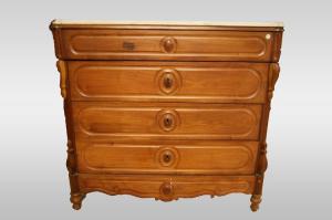 Coppia di Antichi comò spagnoli del 1800 stile Luigi Filippo con piano in marmo