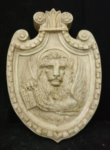 Raffinato Emblema Veneziano - Leone di San Marco - 67 x 49 cm - Marmo Botticino - Venezia