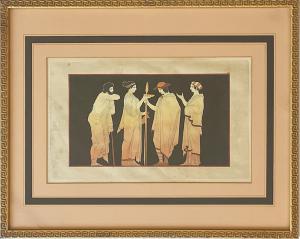 Engravings of ancient Greek vases (II) - 19th century