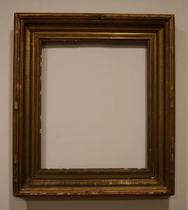Antica cornice francese del 1800 rettangolare in foglia oro