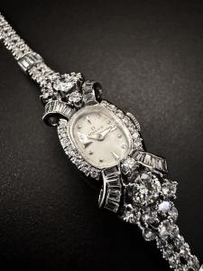 Orologio  in  Platino   " Art  -  Dèco "   OMEGA  con  Diamanti  - Foto 6