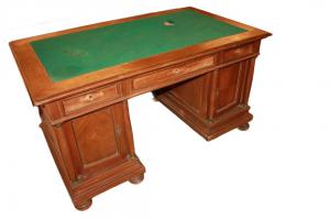 Scrivania Stile Impero con Colonne e Cassetti