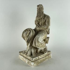 Moses Gips-Skulptur, inspiriert von Michelangelo, frühes 20. Jahrhundert
