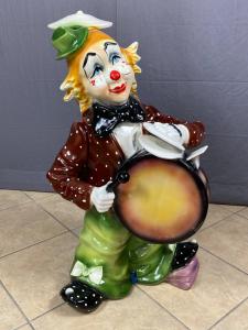 Large polychrome Bassano ceramic representing a clown