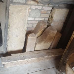 Stone fireplace