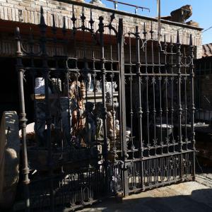 Nailed iron gate