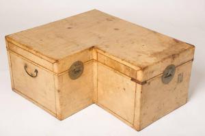Baule Cinese in pelle: ideale come tavolino angolare - M/1764