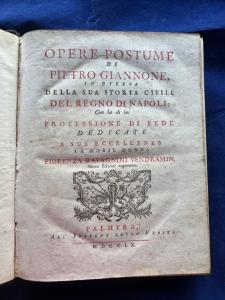 PIETRO GIANNONE :ISTORIA CIVILE DEL REGNO DI NAPOLI  1762/63 - Foto 7