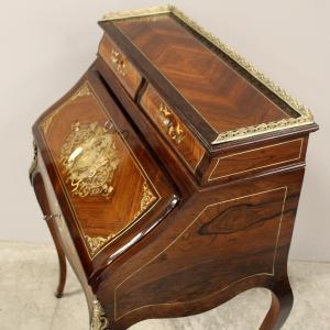 Antiker Schreibtisch im Napoleon III.-Stil, eingelegt - 19. Jahrhundert - Foto 7