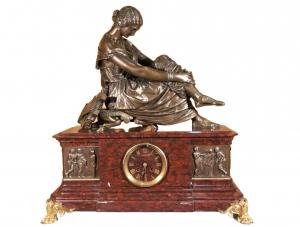 🥇Grande Orologio a Pendolo Bronzo “ Saffo” Firmato James Pradier (1790-1852)🥇