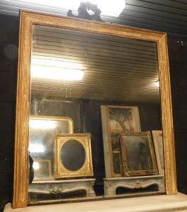 specc439 - gilded wooden mirror, 19th century, measures cm W 116 x H 130