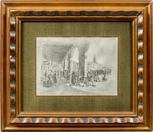 Guglielmo Ciardi (Veneza 1842 - Veneza 1917) - Mercado de Badoere.