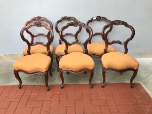 Lot of 06 Louis Philippe Walnut Chairs - Restored (work in progress)_car 2258