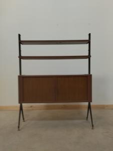 Mobile libreria a scaffali con ante a tapparella - vintage modernariato anni 50