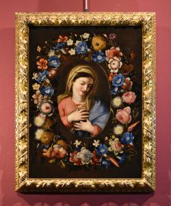 Ghirlanda fiorita con ritratto della Vergine, Francesco Trevisani (VENDUTO)