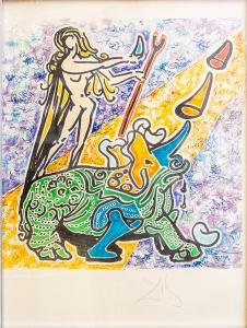 Salvador DALI', " La Vierge et le rhinocéros", firmato, Ed. 250, Salvador DALI, “La Vierge et le rhinocéros,” signed, edition of 250
