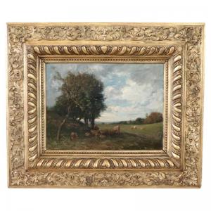 V. Bussolino dipinto olio su tavola secolo XIX
