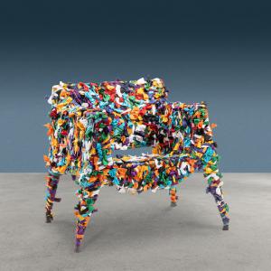 Multicolor 'Glass' Armchair by Anacleto Spazzapan - 'Tessuto' Series